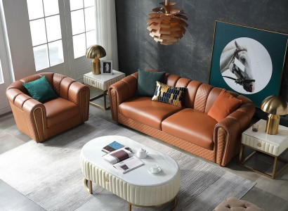 Sofa set 3+1 Seater Classic Living landscape Sofas Couches Upholstery